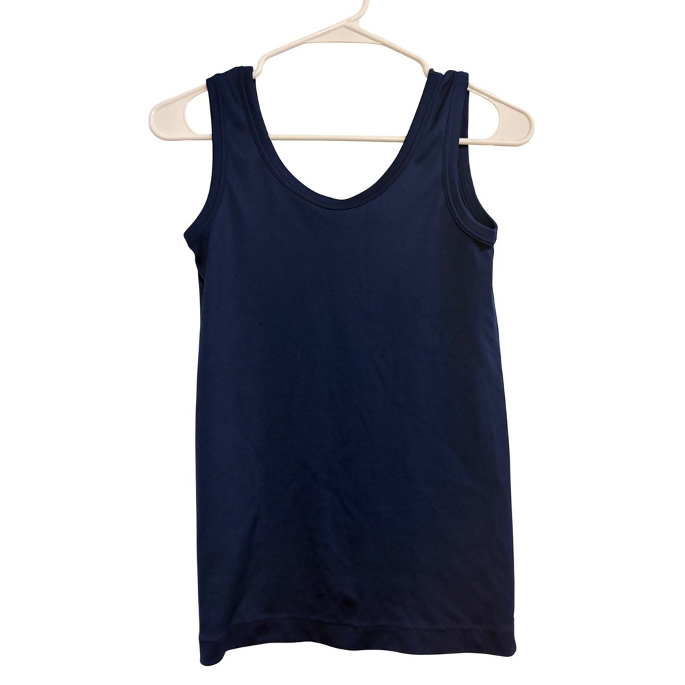 Tank‎ Top Vintage Style Navy Blue Scoop Neck Minimalist